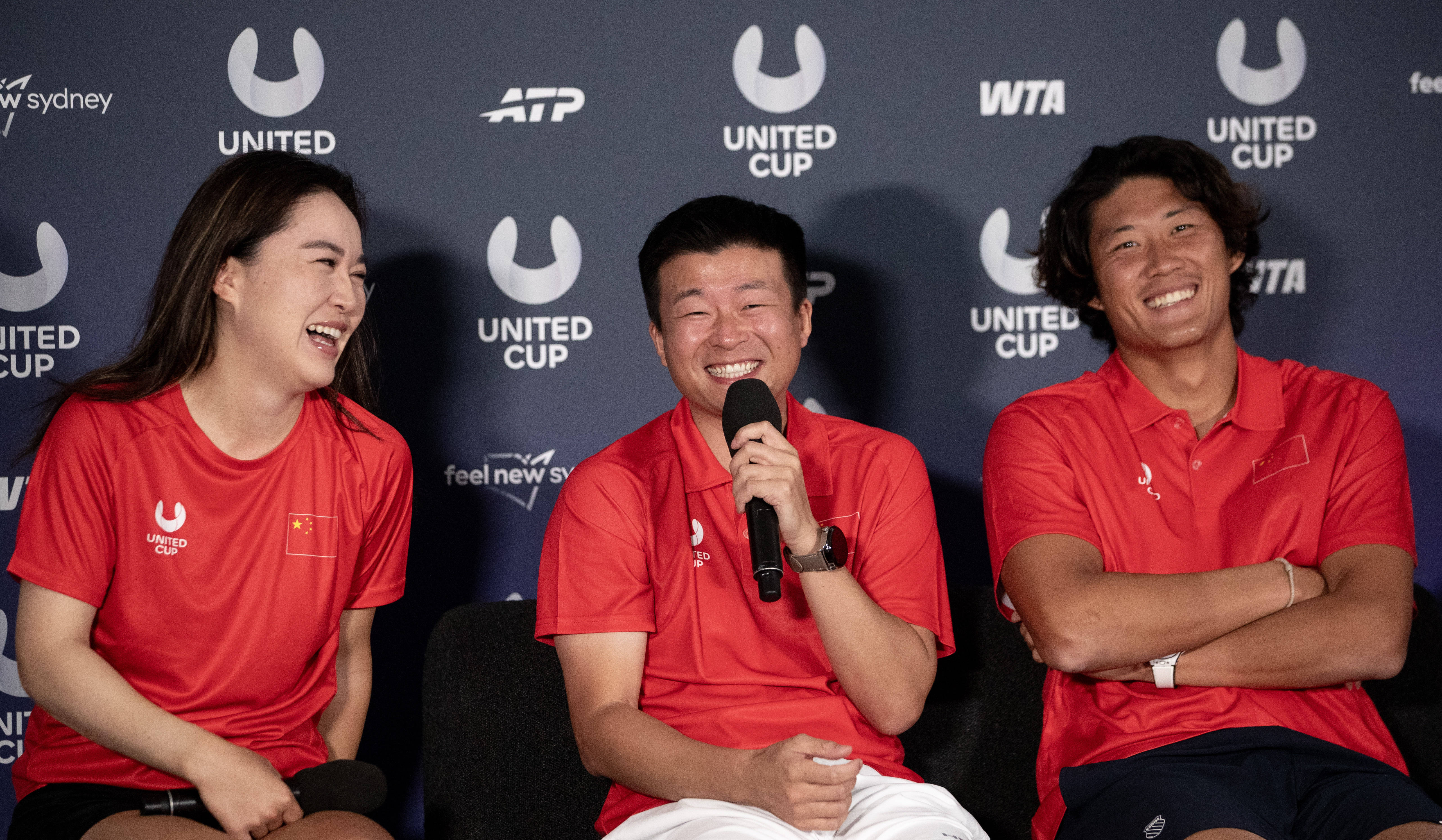 （体育）网球——中国队出席联合杯悉尼赛区新闻发布会
